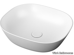 PLURAL LOW - Countertop square ceramic washbasin _ VitrA Bathrooms