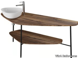 PLURAL - Floor-standing walnut vanity unit _ VitrA Bathrooms