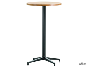 BISTRO STAND-UP TABLE - Round high table with steel base and wooden top _ Vitra