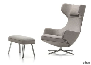 GRAND REPOS & PANCHINA - Swivel recliner armchair with footstool _ Vitra