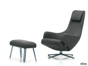 REPOS & PANCHINA - Swivel recliner armchair with footstool _ Vitra