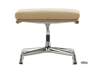 SOFT PAD CHAIR EA 223 - With 4-spoke base leather footstool _ Vitra