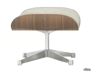 EAMES LOUNGE OTTOMAN WHITE VERSION - With 4-spoke base leather footstool _ Vitra