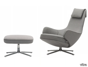 REPOS & OTTOMAN - Swivel recliner armchair with footstool _ Vitra