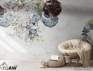 ACANTO - Fire retardant washable nonwoven wallpaper with floral pattern _ WALLYART