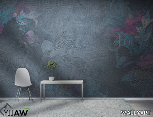 ABELIA - Fire retardant washable nonwoven wallpaper with floral pattern _ WALLYART