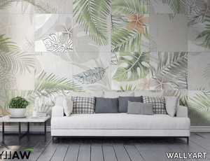 ASTRID - Fire retardant washable Tropical nonwoven wallpaper _ WALLYART