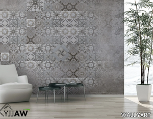 AZUL - Fire retardant washable encaustic effect nonwoven wallpaper _ WALLYART