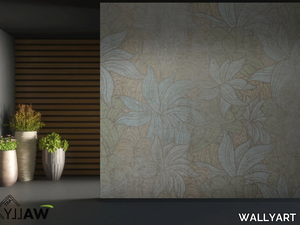 BLOSS - Fire retardant washable Tropical nonwoven wallpaper _ WALLYART