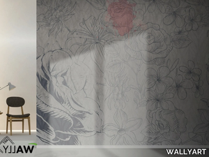 DAB - Fire retardant washable nonwoven wallpaper with floral pattern _ WALLYART