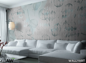 DARYL - Fire retardant washable nonwoven wallpaper with floral pattern _ WALLYART