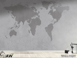 GLOBE - Fire retardant washable nonwoven wallpaper with map _ WALLYART