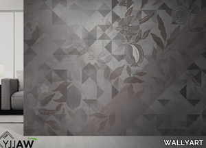 GRACE - Fire retardant washable nonwoven wallpaper with floral pattern _ WALLYART