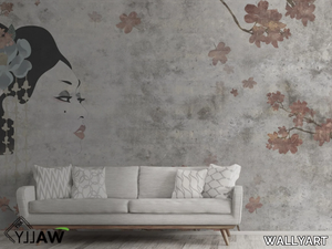 MAIKO - Japanese style fire retardant washable nonwoven wallpaper _ WALLYART