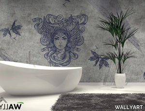 MEDUSA - Motif fire retardant washable nonwoven wallpaper _ WALLYART