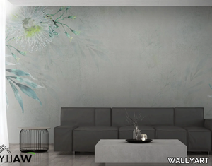 MYRTA - Fire retardant washable nonwoven wallpaper with floral pattern _ WALLYART