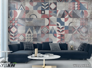 PENNY - Fire retardant washable encaustic effect nonwoven wallpaper _ WALLYART