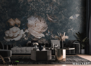 PHOEBE - Washable wallpaper with floral pattern _ WALLYART