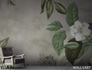 PRIMULA - Fire retardant washable nonwoven wallpaper with floral pattern _ WALLYART