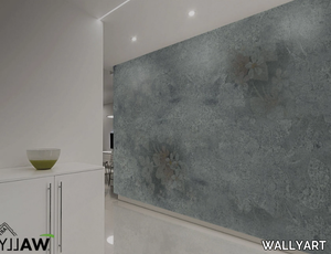 SCRATCH - Fire retardant washable nonwoven wallpaper with floral pattern _ WALLYART