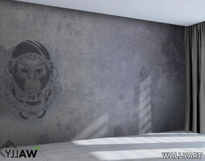 SPACE MONKEY - Motif fire retardant washable nonwoven wallpaper _ WALLYART