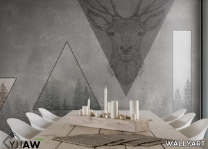 STAG - Fire retardant washable landscape nonwoven wallpaper _ WALLYART