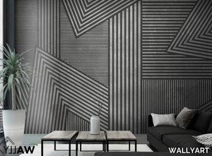 TRAIL - Geometric fire retardant washable nonwoven wallpaper _ WALLYART