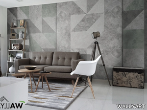 UTHOPIA - Geometric fire retardant washable nonwoven wallpaper _ WALLYART