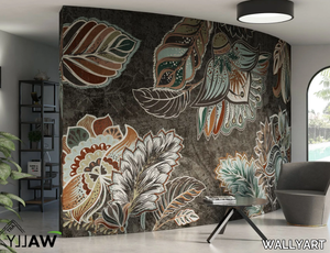 KENYA - Washable nonwoven wallpaper with floral pattern _ WALLYART