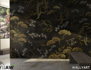 KYOTO - Wallpaper with floral pattern _ WALLYART