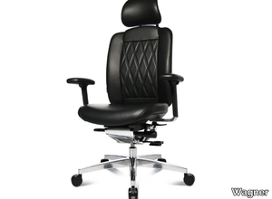 ALU MEDIC LIMITED S - Leather office chair with castors with 5-Spoke base _ Wagner