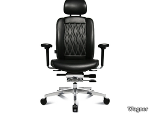 ALUMEDIC LIMITED S COMFORT - Swivel leather office chair with headrest _ Wagner