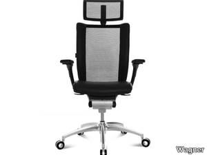 TITAN LIMITED - Height-adjustable leather office chair with 5-Spoke base _ Wagner