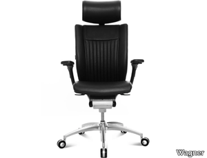 TITAN LIMITED S - Upholstered leather office chair with headrest _ Wagner