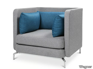 W-LOUNGE ONE SEATER LOW - Fabric armchair with armrests _ Wagner