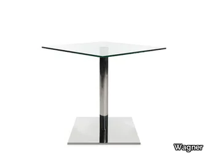 W-TABLE - Square glass and steel coffee table _ Wagner