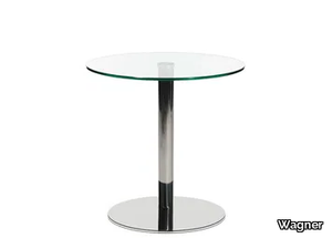 W-TABLE - Round glass and steel coffee table _ Wagner