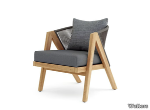 ARBOR - Upholstered teak garden chair with armrests _ Walters