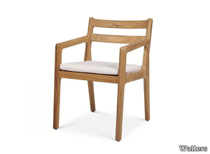 LAUREL - Teak chair with armrests with integrated cushion _ Walters