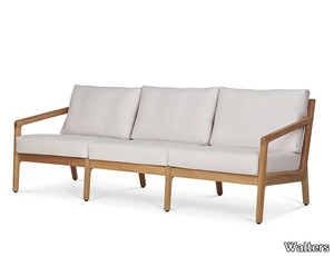 LAUREL - Upholstered 3 seater teak garden sofa _ Walters