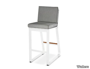 REGATTA - Upholstered aluminium stool with footrest _ Walters