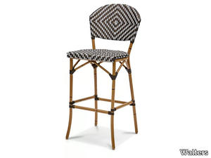 RESORT DIAMANT - Aluminium barstool with footrest _ Walters