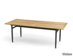 STRINGER - Rectangular aluminium and wood dining table _ Walters