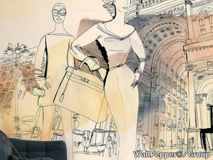 FASHION IN MILAN - Multicolor wallpaper, eco-friendly, PVC free and washable _ WallPepper®/Group
