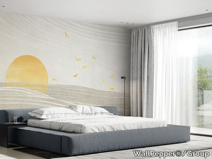 SUNSET WAVES - PVC free, eco-friendly, washable wallpaper _ WallPepper®/Group