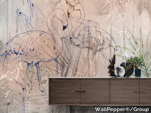 TROPICAL GRAFFITI - Tropical wallpaper, eco-friendly, PVC free and washable _ WallPepper®/Group