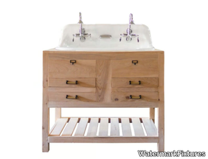 BEAUREGARD - Floor-standing wooden vanity unit with integrated washbasin _ WatermarkFixtures