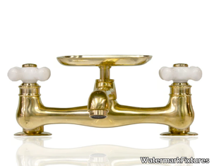 MONTAIGNE - 2 hole wall-mounted brass bridge mixer _ WatermarkFixtures