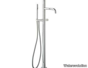 FLOW T1.33 - Floor standing chromed brass bathtub tap _ Waterevolution