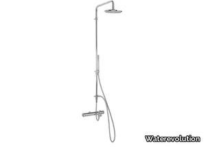 FLOW T1.31T - Chromed brass shower panel _ Waterevolution